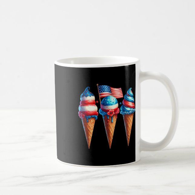Mug Crème glacée cône Scoops Drapeau américain 4th O (Droite)