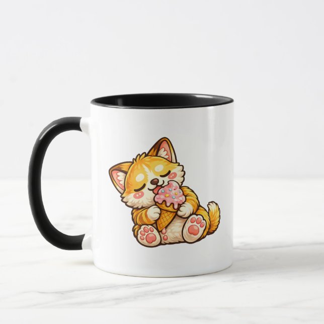 Mug Crème Glacée de Chat Mignon (Gauche)