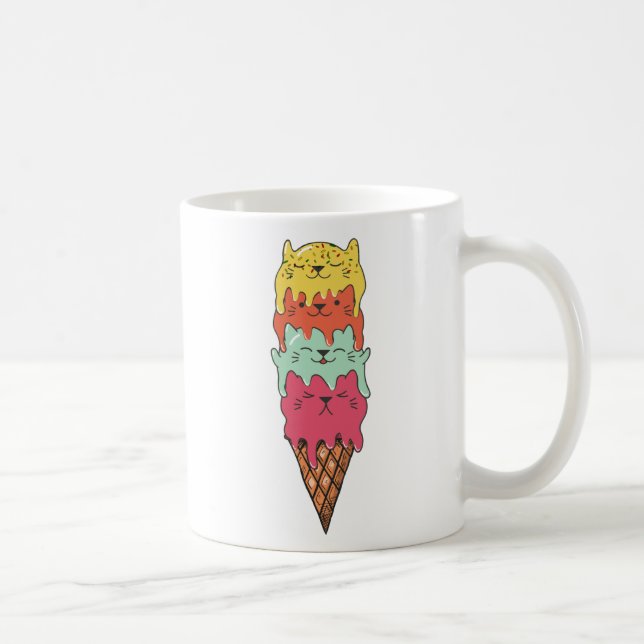 Mug Crème glacée de chats mignonne | Kawaii Kittens (Droite)
