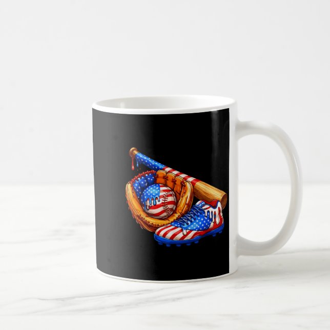 Mug Crème Glacée Dégoulinante de Baseball du 4 Juillet (Droite)