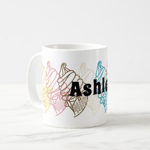 Mug Crème glacée - Plan coloré Texte personnalisé