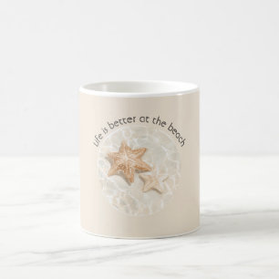Mug Crème La vie est meilleure à la plage Étoile de me