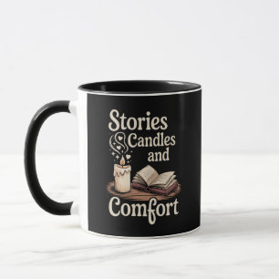 Mug Crème Vintage livre et bougie