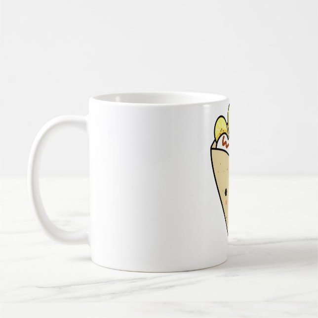 Mug Crêpe Kawaii Bananes et Crème (Gauche)