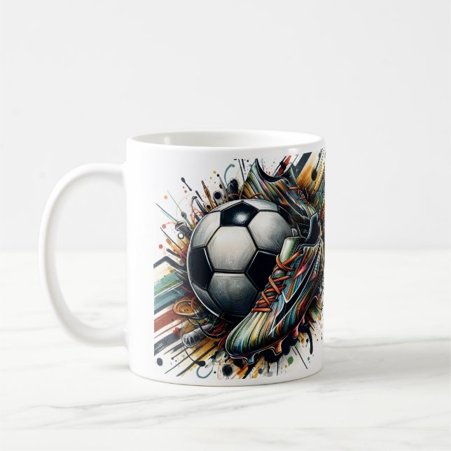 Mug Crépins de football abstraits (Gauche)