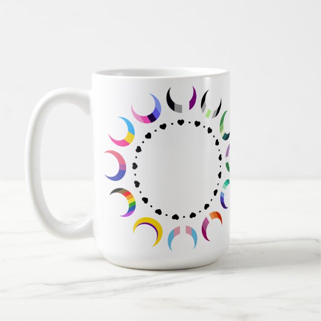 Mug Crescent Pride Lunes et Bague Coeur (Gauche)