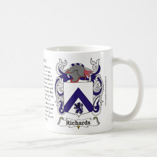 Mug Crête de famille de Richards comprenant l'histoir