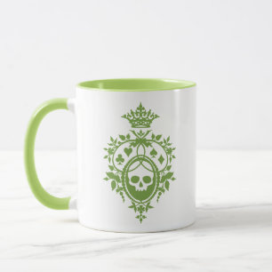 Mug Crête verte avec crâne et costume de costume