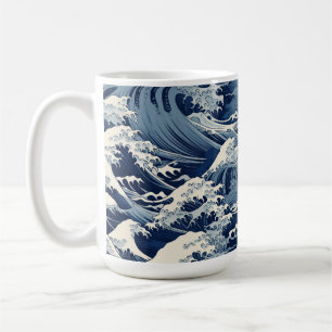 Mug Crêtes éphémères : Les vagues d'Hokusai réimaginée