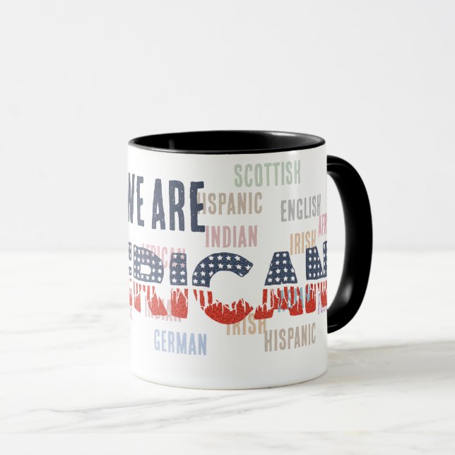 Mug Creuset "AMÉRICAIN" avec Police de Drapeau - Unité (Devant droit)