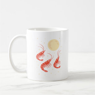 Mug Crevette drôle hurlant à la lune Amoureux de creve