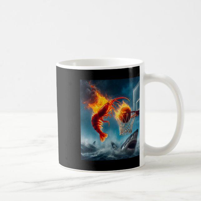 Mug Crevette qui plonge sur un requin Mème de pêche dr (Droite)