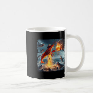 Mug Crevette qui plonge sur un requin Mème de pêche dr