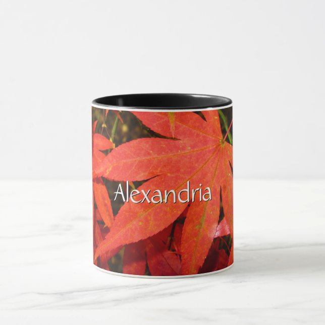 Mug Crimson Maple Feuilles - Personnalisé (Centre)