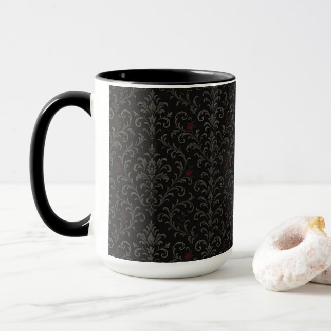Mug Crimson Nocturne Bloom Victorian (Avec donut)