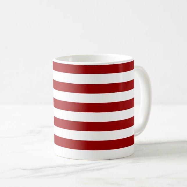 Mug Crimson rouge et blanc rayures (Devant droit)