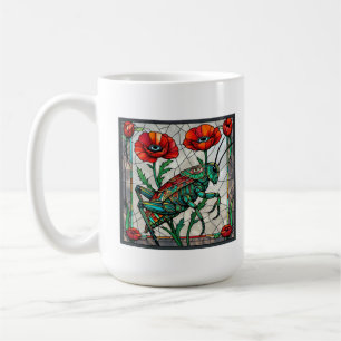 Mug criquet sauterelle vitrail poppy fleur oeil