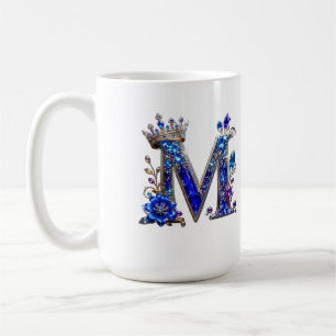 Mug Cristal de Saphir Royal Couronne Monogramme M