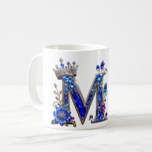 Mug Cristal de Saphir Royal Couronne Monogramme M