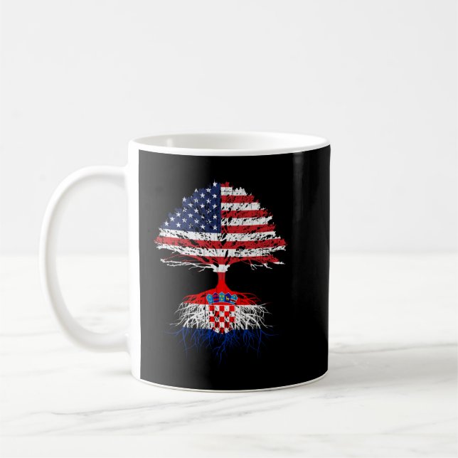 Mug Croate Racines Américaine Croissance Croatie Sweat (Gauche)