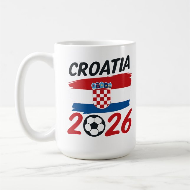 Mug Croatia 2026 Soccer Fan Design Flag Colors (Gauche)