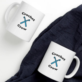Mug Crochet Crew Funny Blue Hooks