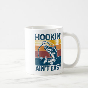 Mug Crochet de pêche pas facile Vintage Rétro Pêcheur
