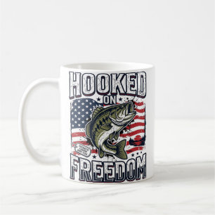 Mug Crochet de pêche patriotique accroché à la liberté
