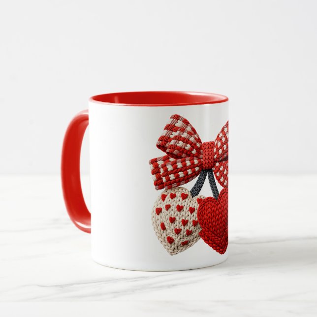 Mug Crochet Heart Womens Tshirt (Devant gauche)