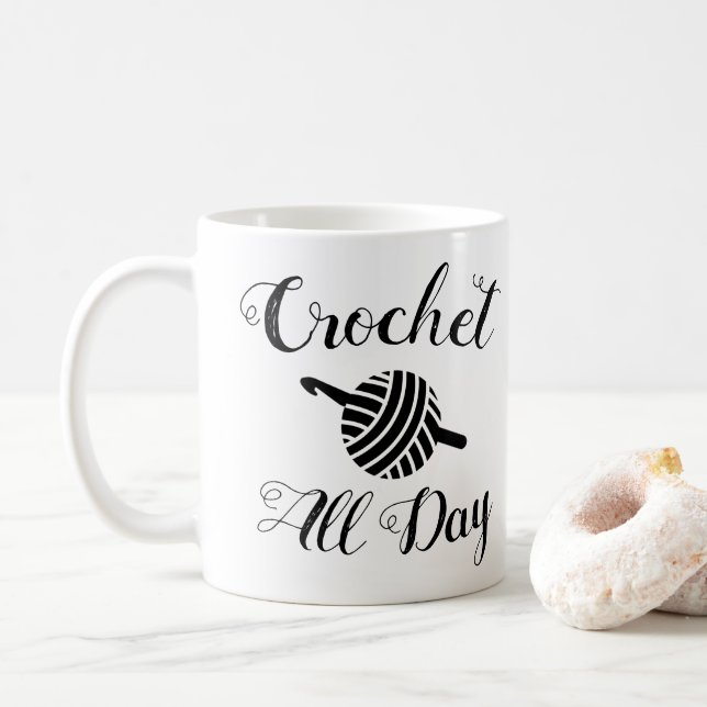 Mug Crochet toute la journée ・ Fil Ball & Hook Crafts (Avec donut)