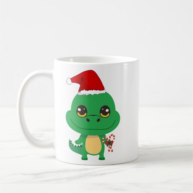 Mug Crocodile de Noël mignon (Gauche)
