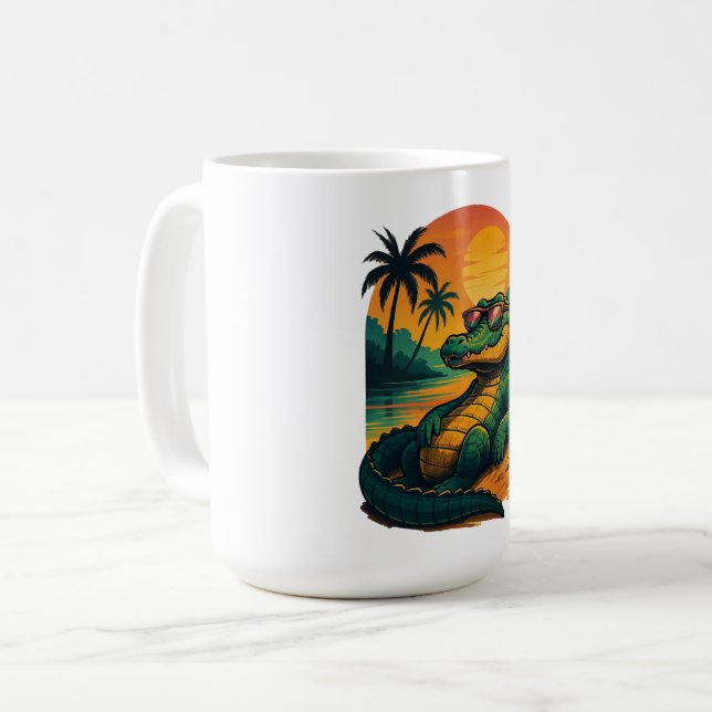 Mug Crocodile d'été sans fin - Rétro (Devant gauche)