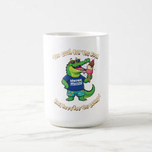 Mug Crocodile Drôle Mangeant de la Crème Glacée Dessin