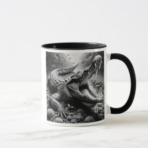 Mug Crocodile impressionnant dans un décor sauvage.