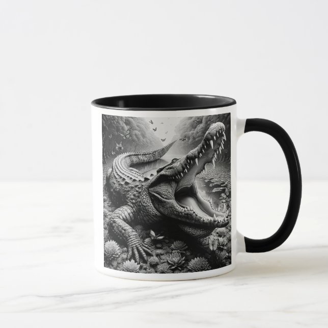 Mug Crocodile impressionnant dans un décor sauvage. (Droite)