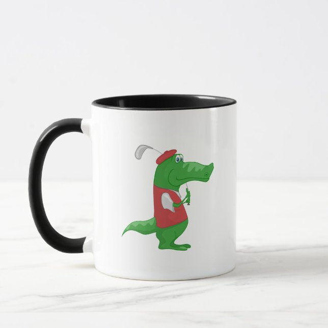 Mug Crocodile jouant de dessin animé sur le golf (Gauche)