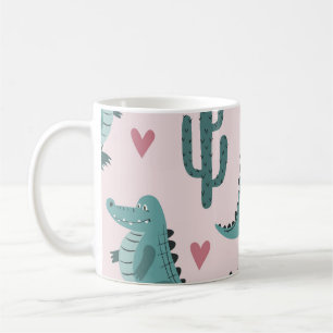 Mug Crocodile mignon, motif alligator vintage.