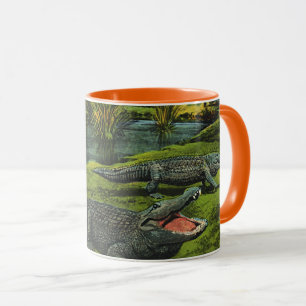 Mug Crocodiles vintages, Reptiles Marine Life Animaux