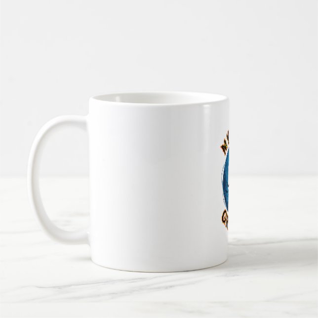 Mug Crocs qui poussent Chat noir d'Halloween Lune bleu (Gauche)