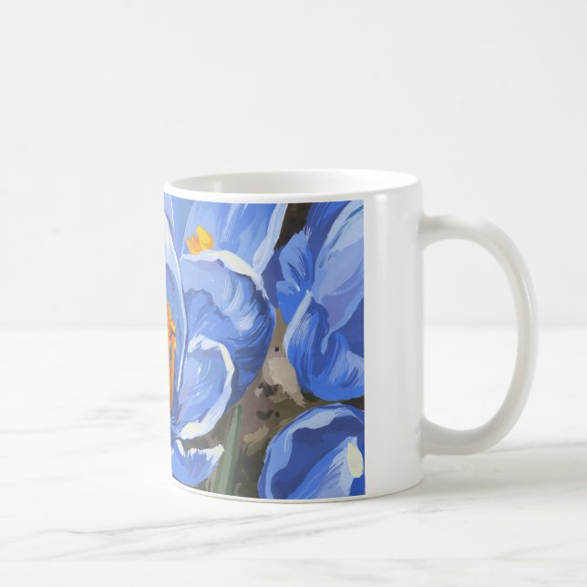 Mug Crocus bleus et une abeille (Droite)