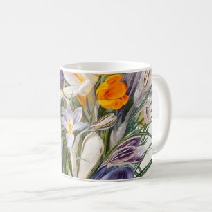 Mug Crocus Spring Flower Botanique Floral Art