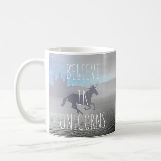 Mug Croire aux licornes Art fantaisiste (Gauche)