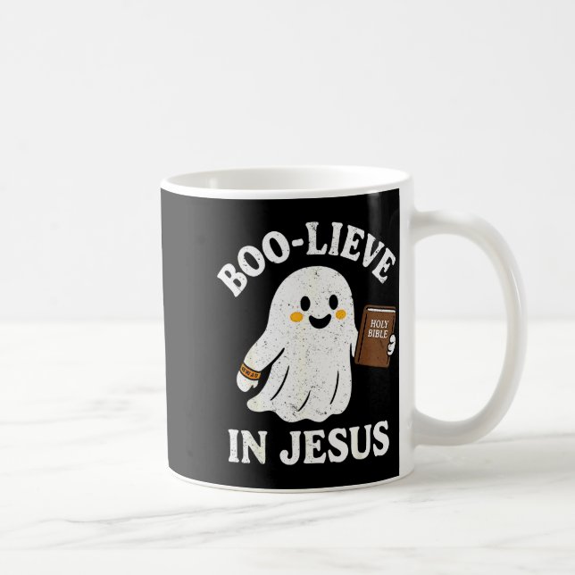 Mug Croire en Jésus drôle lecture chrétienne fantôme H (Droite)
