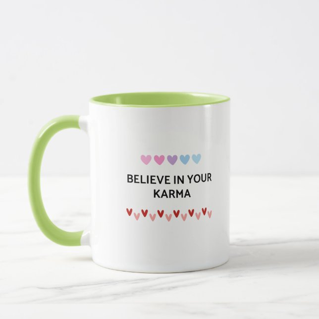 Mug Croire en votre typographie de Karma (Gauche)