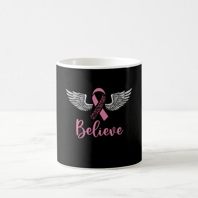 Mug Croire le cancer du sein soutien Ribbon rose cadea (Centre)