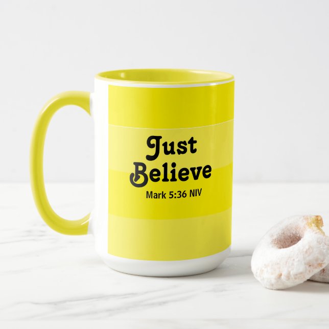 Mug Croire mignonne et brillante en Miracles Jaune (Avec donut)