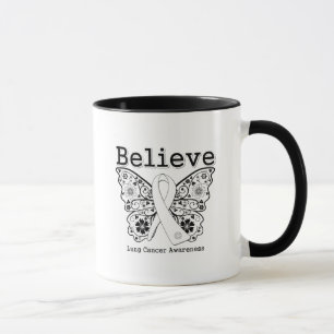 Mug Croire - Papillon du cancer du poumon