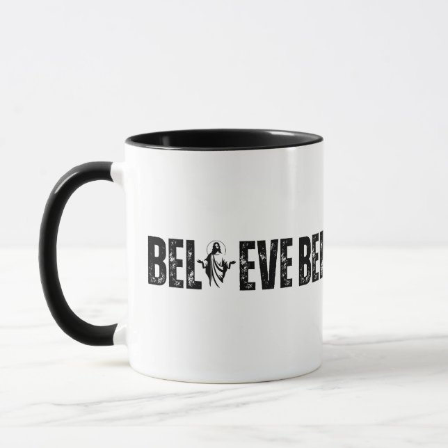 Mug CROIRE Silhouette chrétienne ouverte avec foi (Gauche)
