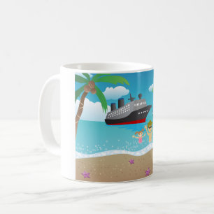 Mug Croisière de plage en famille tropicale Fun