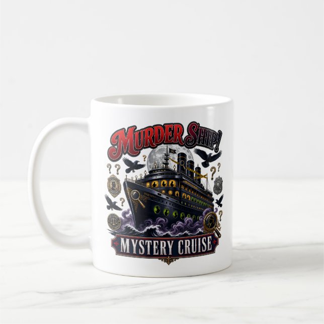 Mug Croisière Mystère du Navire de Meurtre Design Vint (Gauche)